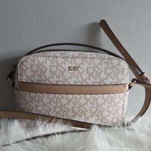 DKNY Monogram Tan Crossbody Bag